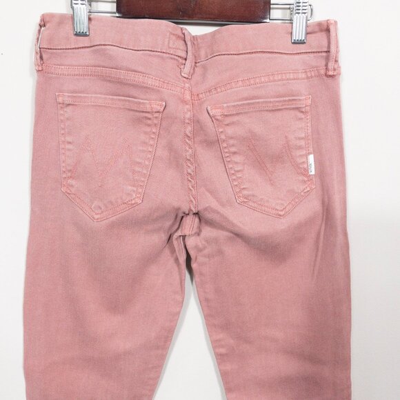 Mother The Looker POP Skinny Jean SZ 27 Light Pink Denim Long - Picture 11 of 12